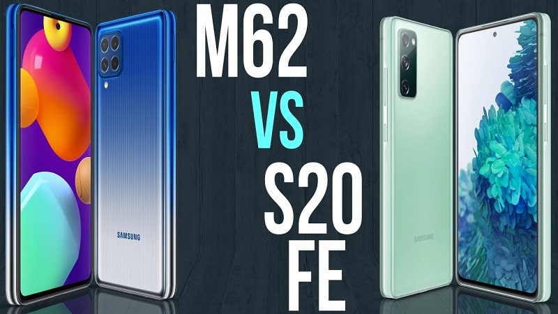 مقایسه گوشی m62 با s20 fe از لحاظ طراحی