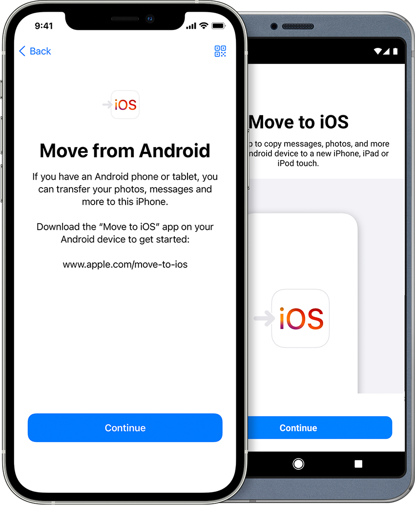 روش اول: برنامه Move to iOS