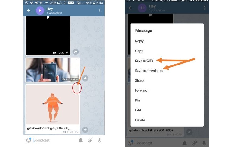 چگونه گیف تلگرام را در گالری ذخیره کنیم؟