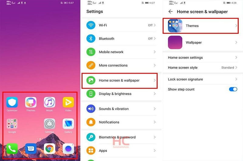 تغییر تم گوشی هواوی