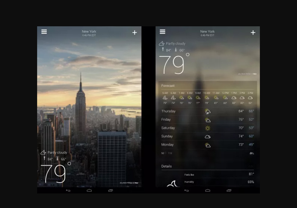 اپلیکیشن Yahoo Weather