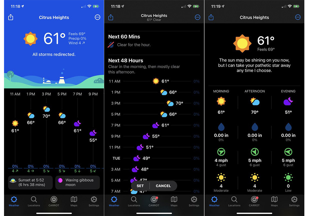 اپلیکیشن Carrot Weather