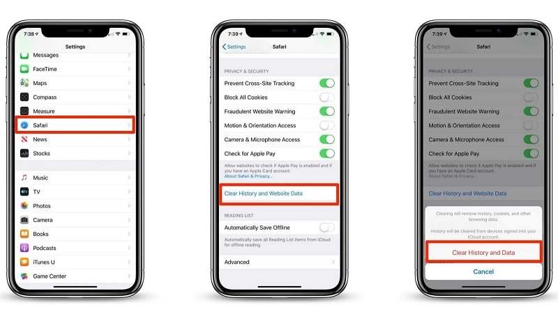 روش اول: پاک کردن کش آیفون در iOS 15 با استفاده از سافاری